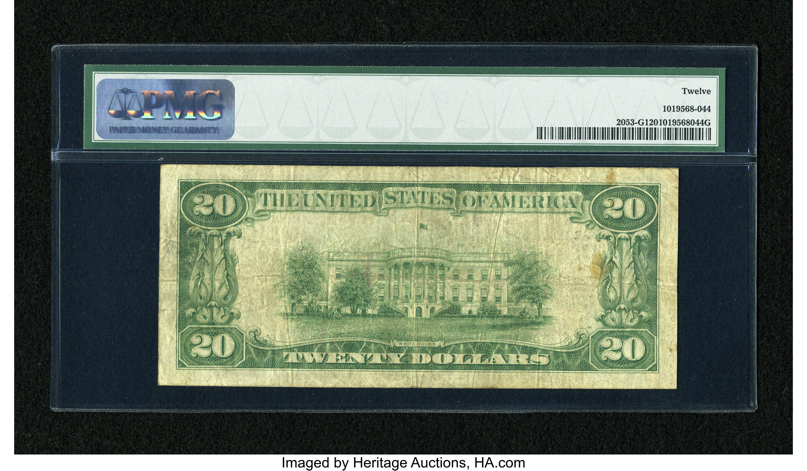 image for: Fr. 2053-G $20 1928C Federal Reserve Note. PMG Fine 12....