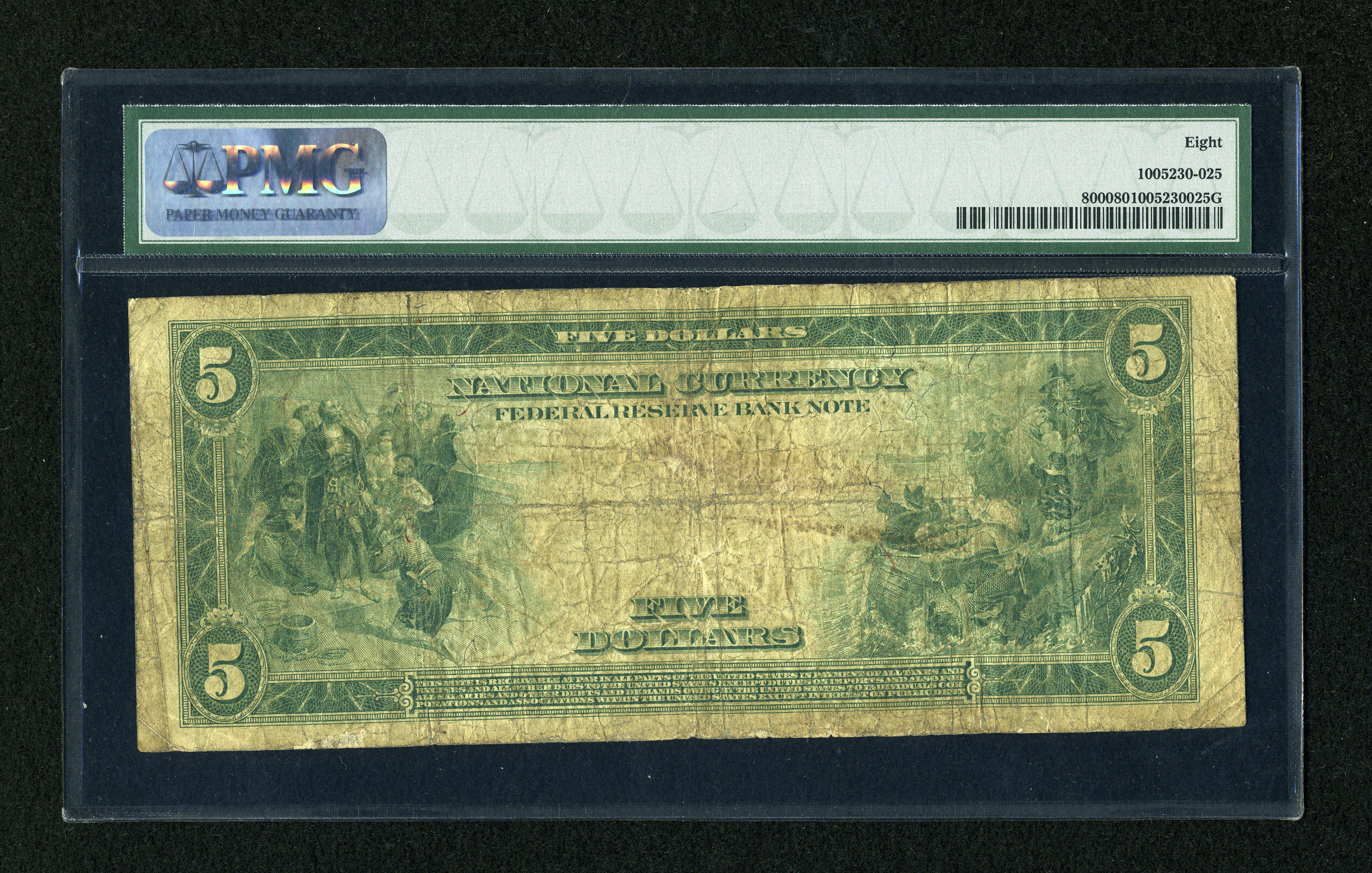 image for: Fr. 800 $5 1915 Federal Reserve Bank Note PMG Very Good 8....