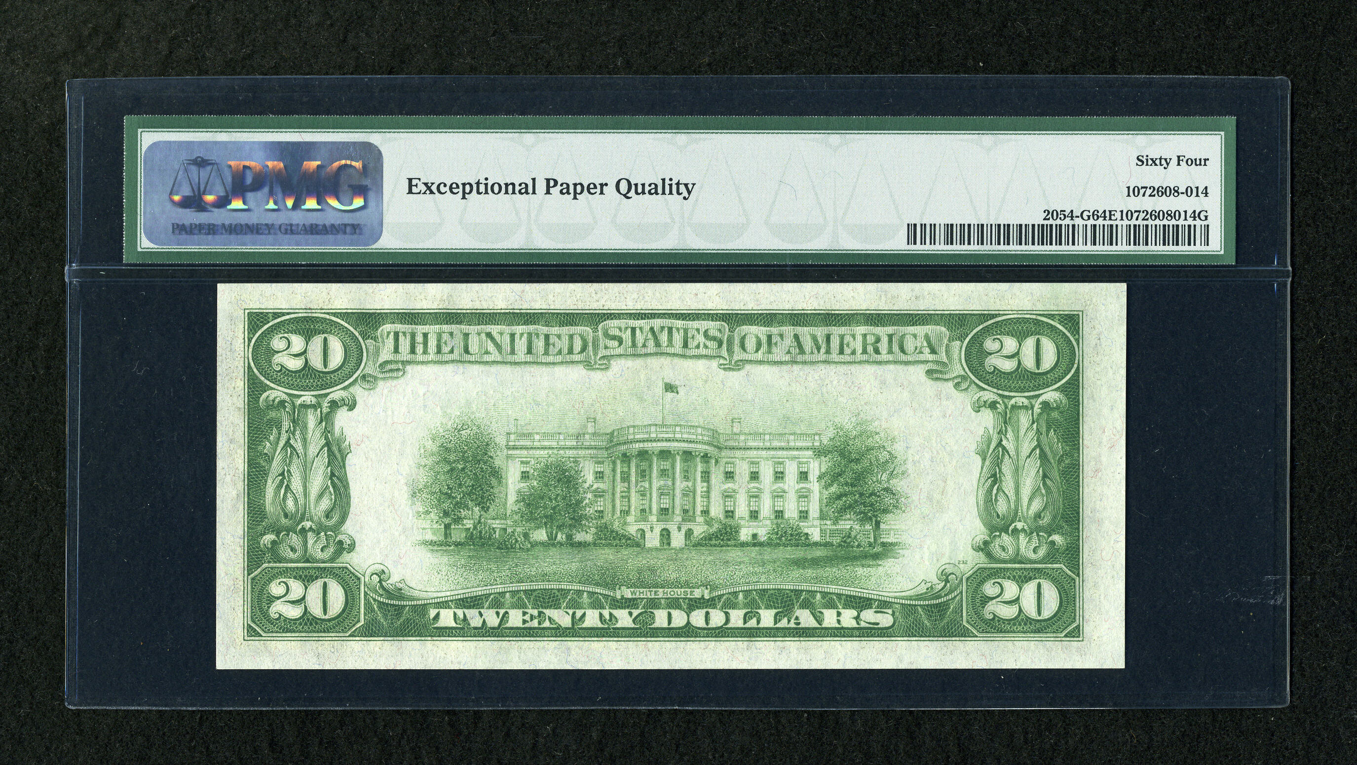 image for: Fr. 2054-G $20 1934 Dark Green Seal Federal Reserve Note. PMG Choice Uncirculated 64 EPQ....