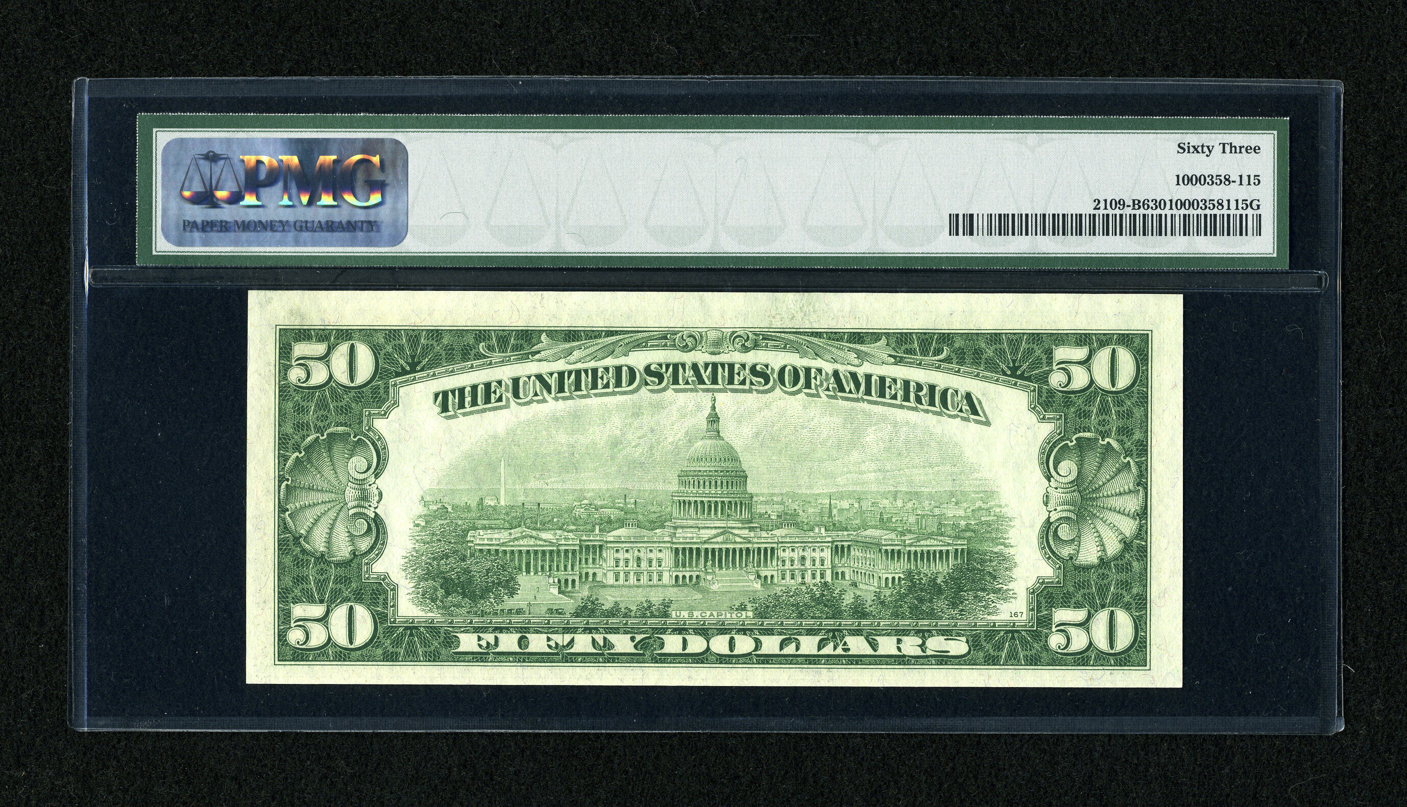 image for: Fr. 2109-B $50 1950B Federal Reserve Note. PMG Choice Uncirculated 63....