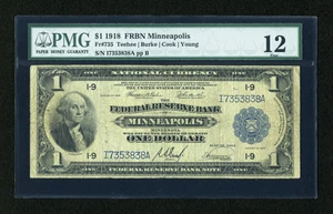 image for: Fr. 734 $1 1918 Federal Reserve Bank Note PMG Fine 12....