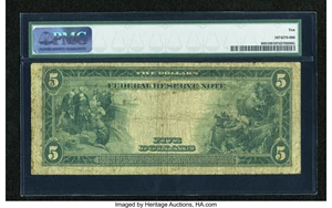 image for: Fr. 869 $5 1914 Federal Reserve Note PMG Very Good 10....