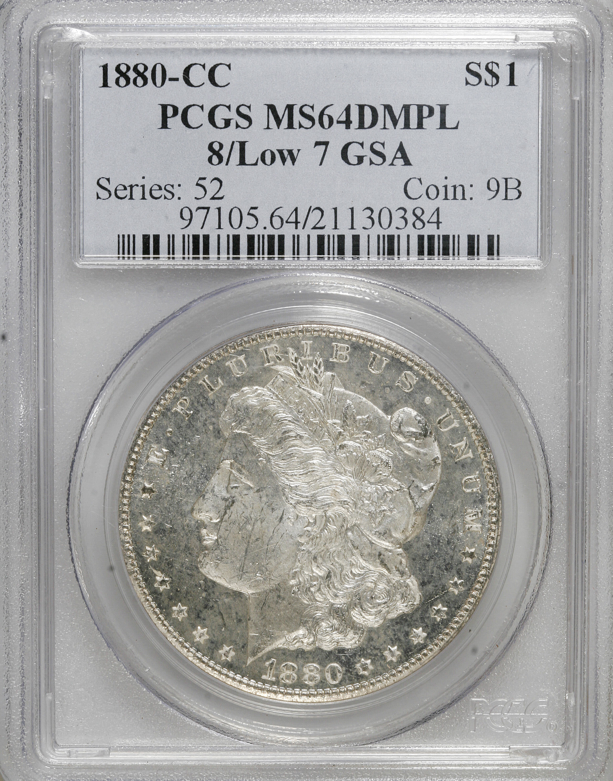 1880-CC $1  8/High 7 MS DMPL MS64 DMPL thumbnail 20