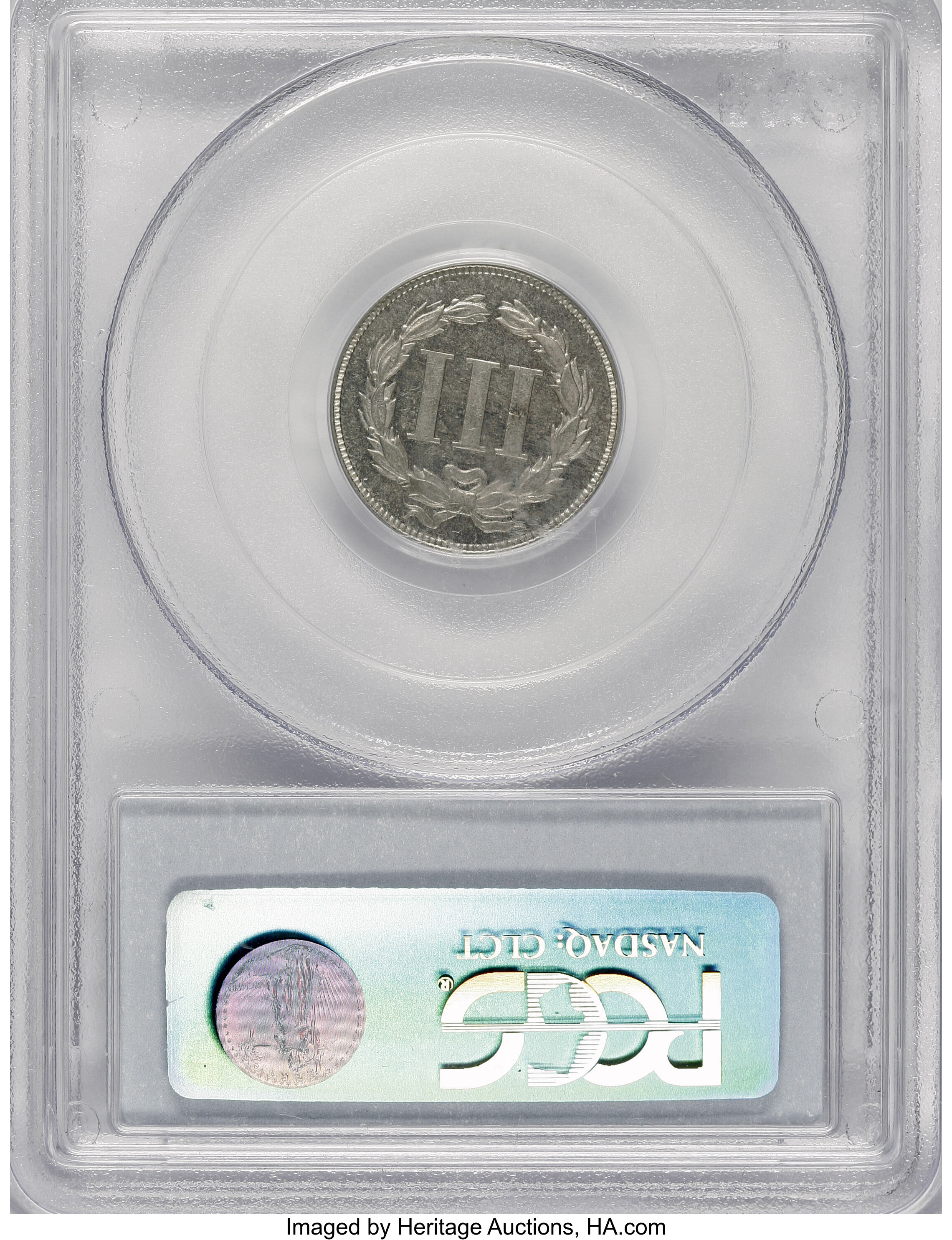 image for: 1869 3CN Three Cent Nickel, Judd-676, Pollock-753, 755, R.4, PR62 PCGS....