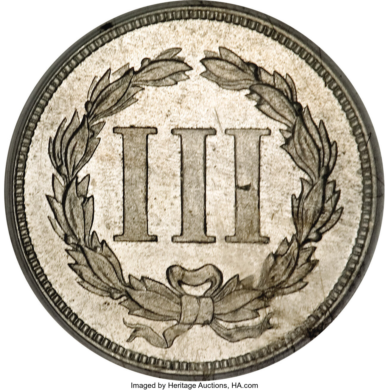 image for: 1869 3CN Three Cent Nickel, Judd-676, Pollock-753, 755, R.4, PR62 PCGS....