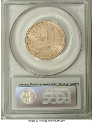 image for: 2007-P SAC$1 Satin Finish MS68 PCGS. PCGS Population (913/306). NGC Census: (0/0). (#149563)...