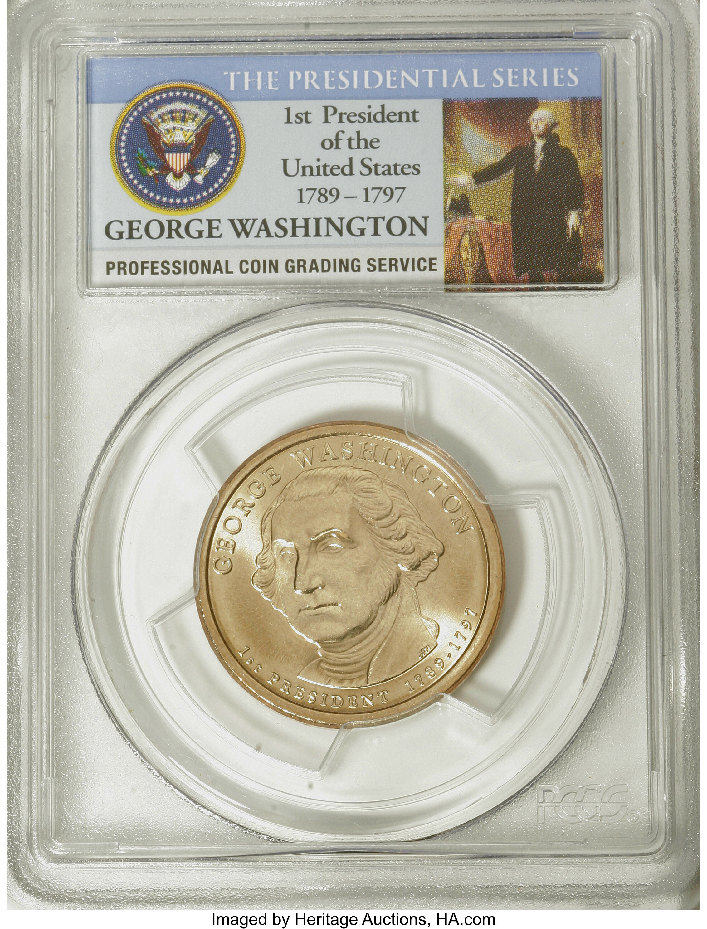 image for: 2007-P $1 Washington First Day of Issue Pos B MS65 PCGS. PCGS Population (9/319). NGC Census: (0/0).   (#390547)...