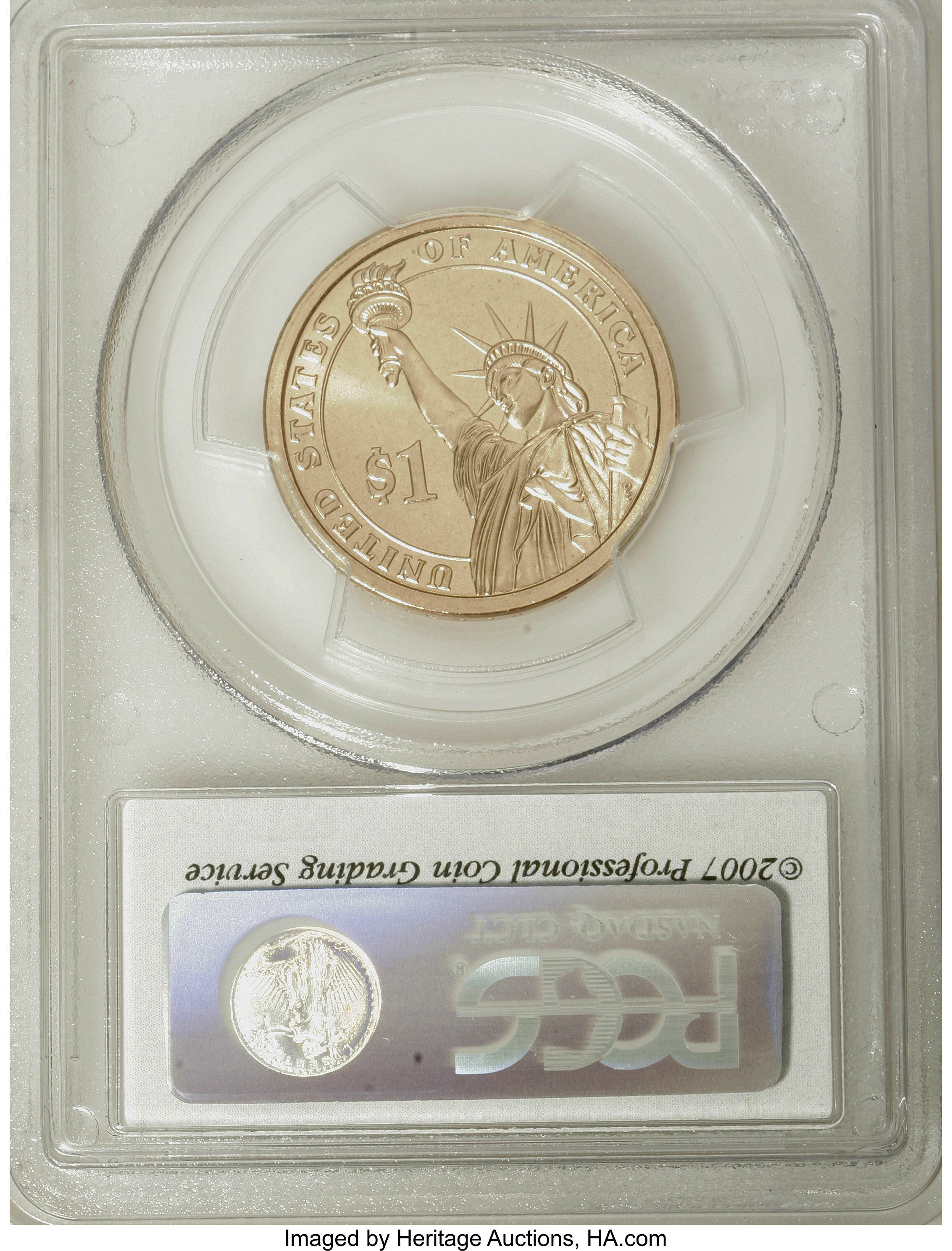 image for: 2007-D $1 Washington Satin Finish, Pos B MS68 PCGS. PCGS Population (477/88). NGC Census: (0/0).   (#390549)...