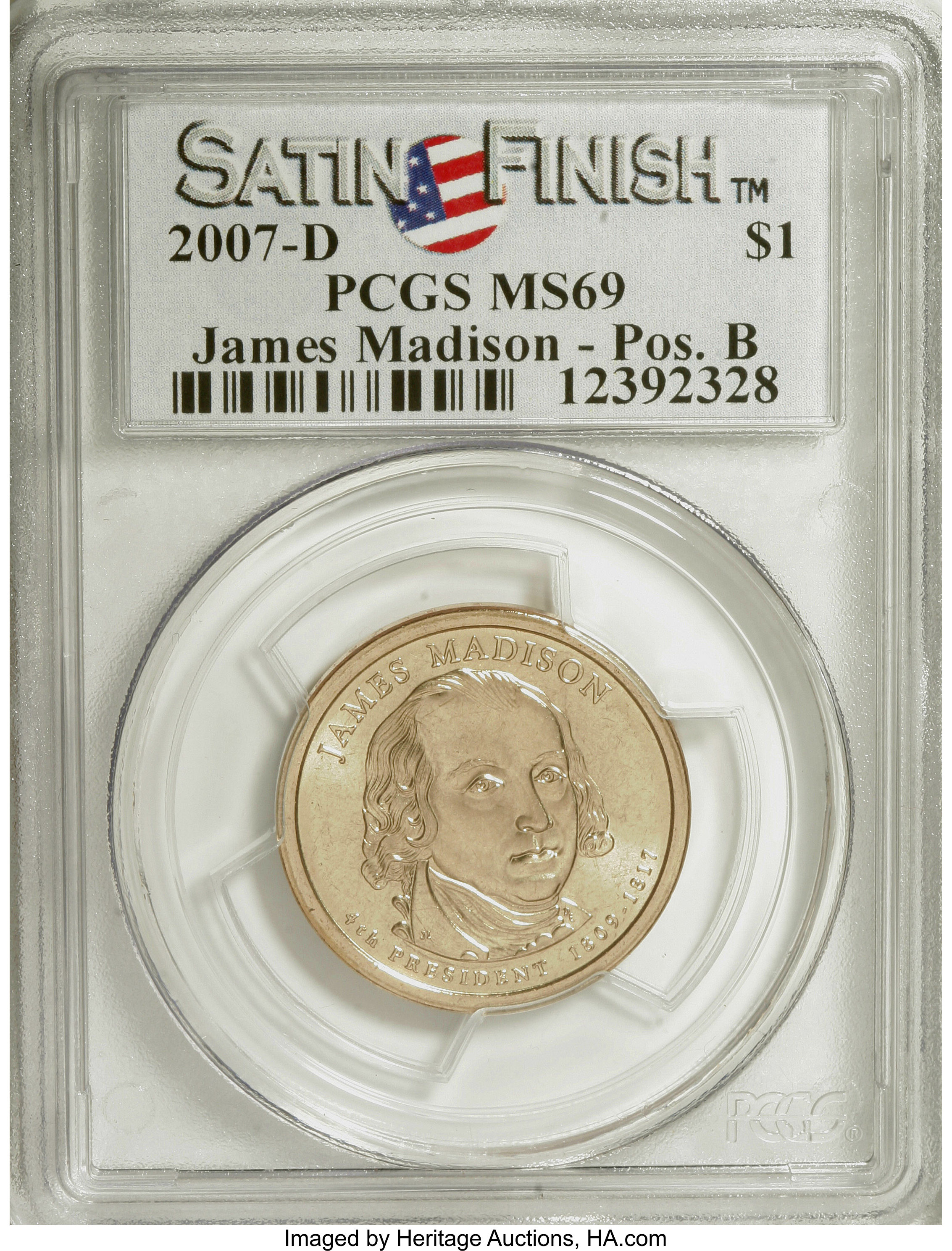 2007 P James Madison Satin Finish, Position A Presidential Dollar 2007  Present Pricing Guide | Greysheet