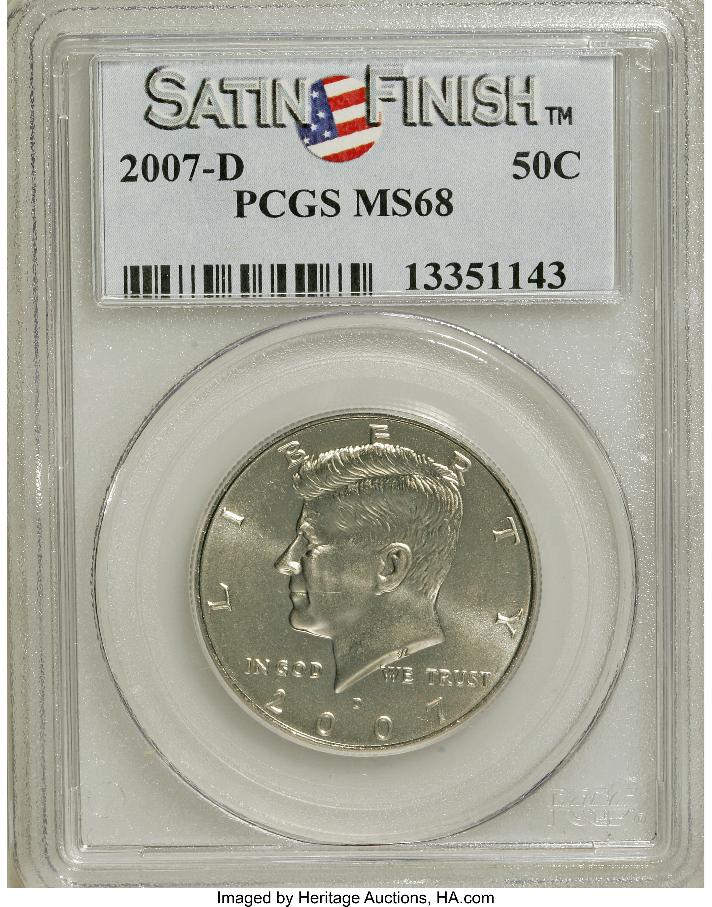 image for: 2007-D 50C Satin Finish MS68 PCGS. PCGS Population (603/0). NGC Census: (0/0).   (#149533)...