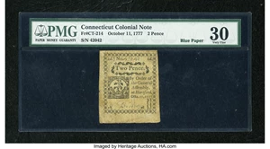 image for: Connecticut October 11, 1777 2d PMG Very Fine 30....