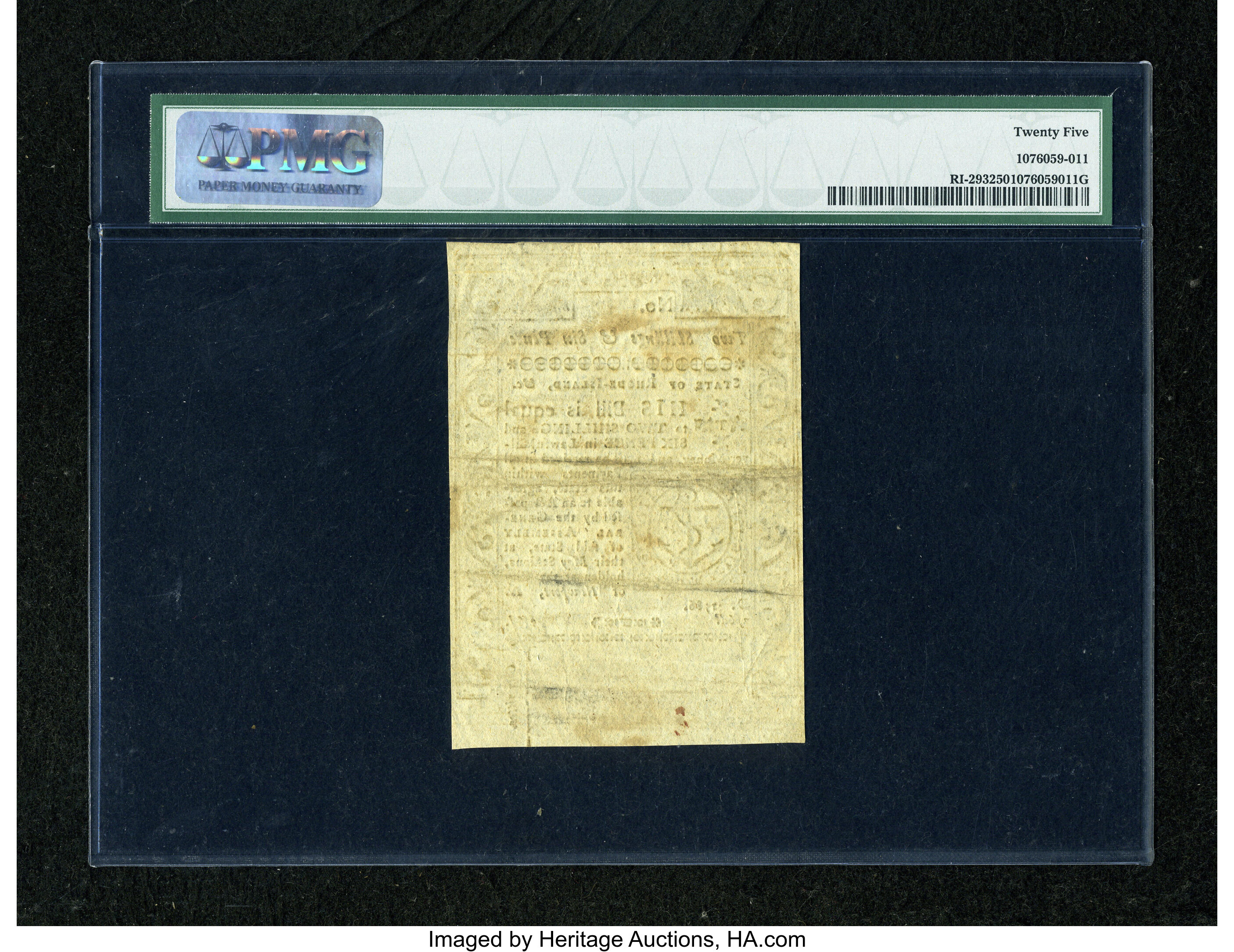 image for: Rhode Island May 1786 2s/6d PMG Very Fine 25....