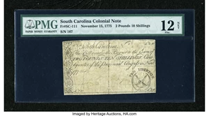image for: South Carolina November 15, 1775 £2/10s PMG Fine Net 12....