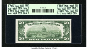 image for: Fr. 2104-J $50 1934B Federal Reserve Note. PCGS Choice New 63....