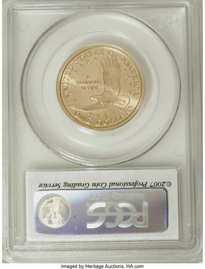image for: 2007-P SAC$1 Satin Finish MS67 PCGS. PCGS Population (1421/160). NGC Census: (0/0). (#149562)...
