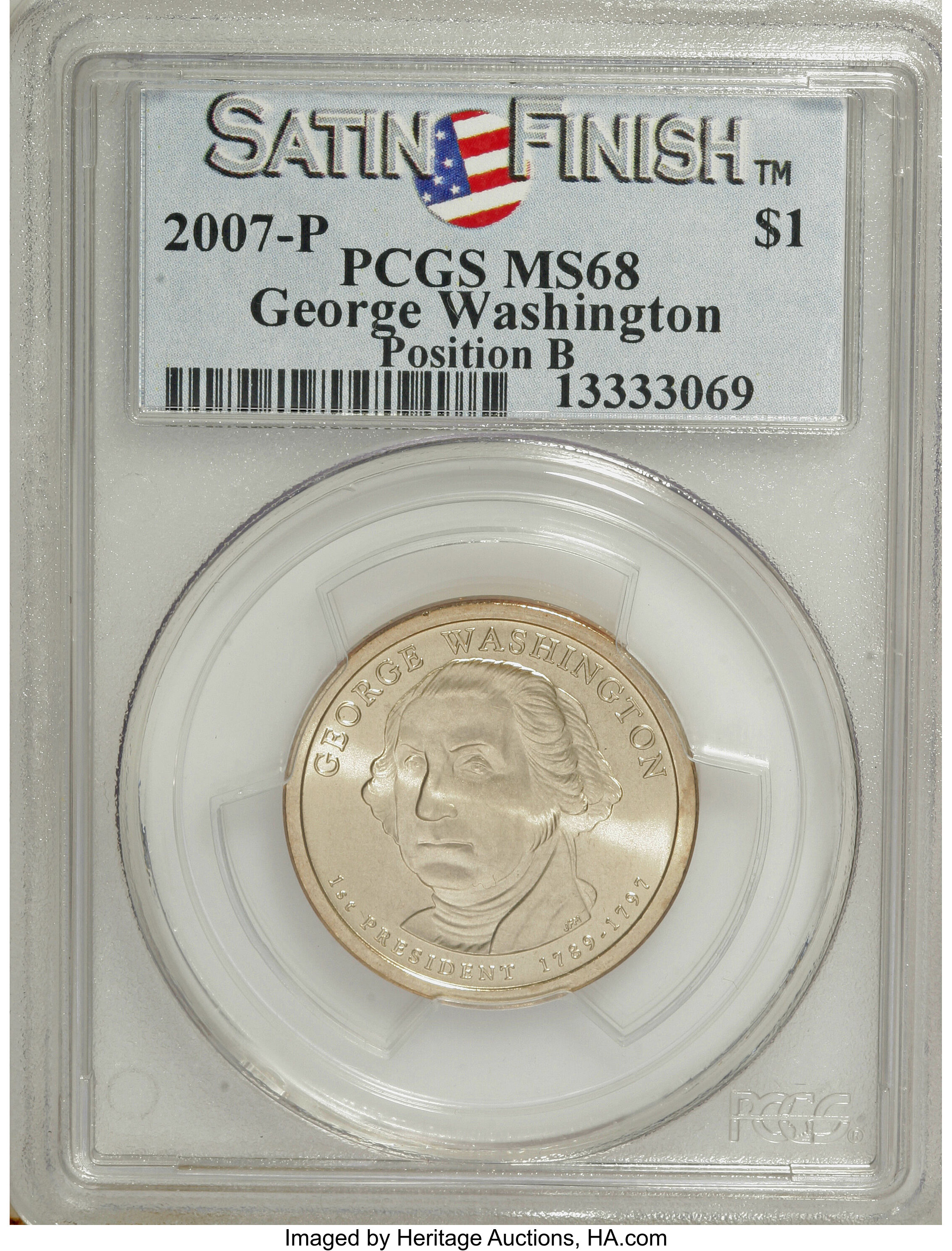 image for: 2007-P $1 Position B MS68 PCGS. PCGS Population (280/15). NGC Census: (0/0).   (#390547)...