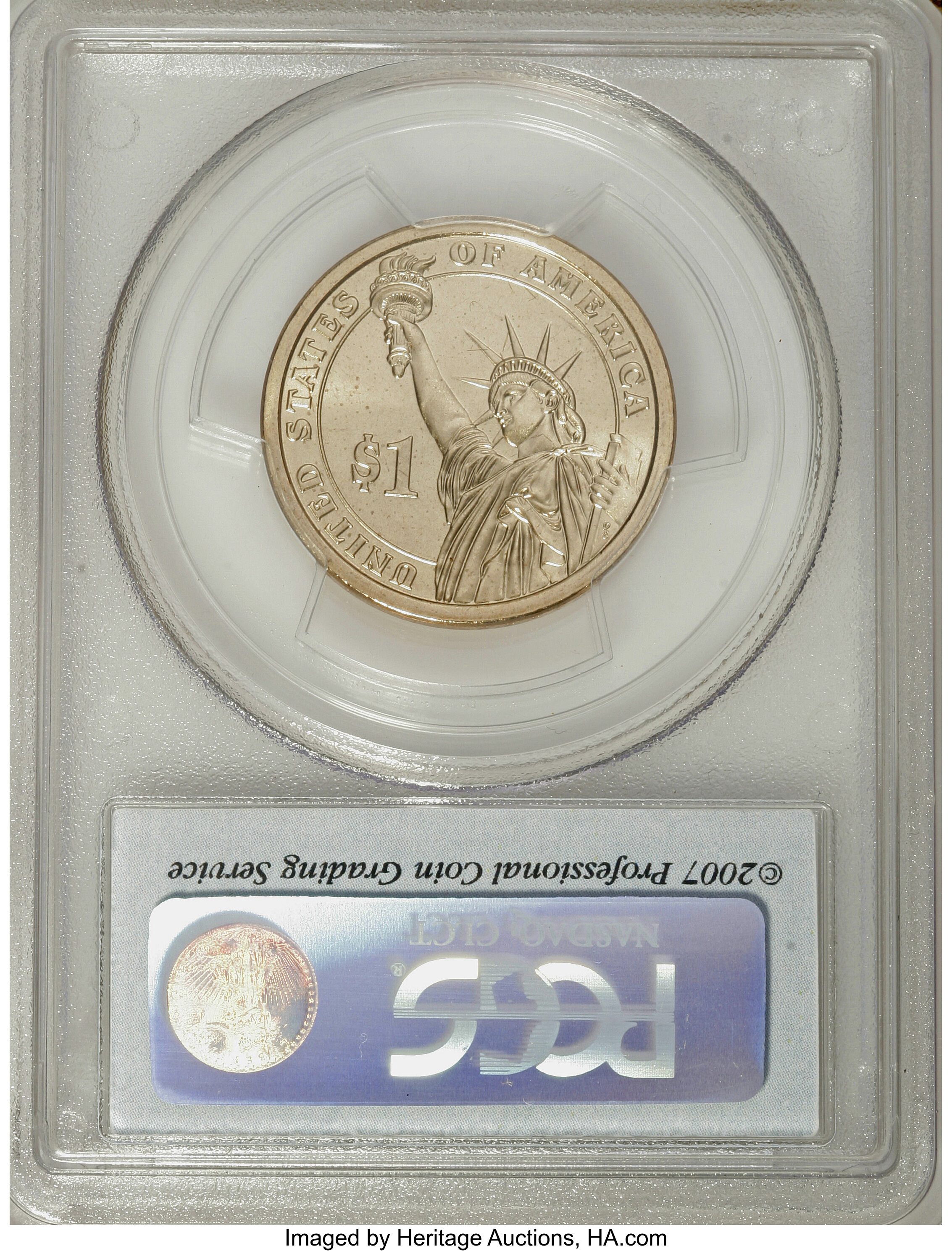 image for: 2007-D $1 Satin Fin, Pos A MS68 PCGS. PCGS Population (505/99). NGC Census: (0/0).   (#390548)...