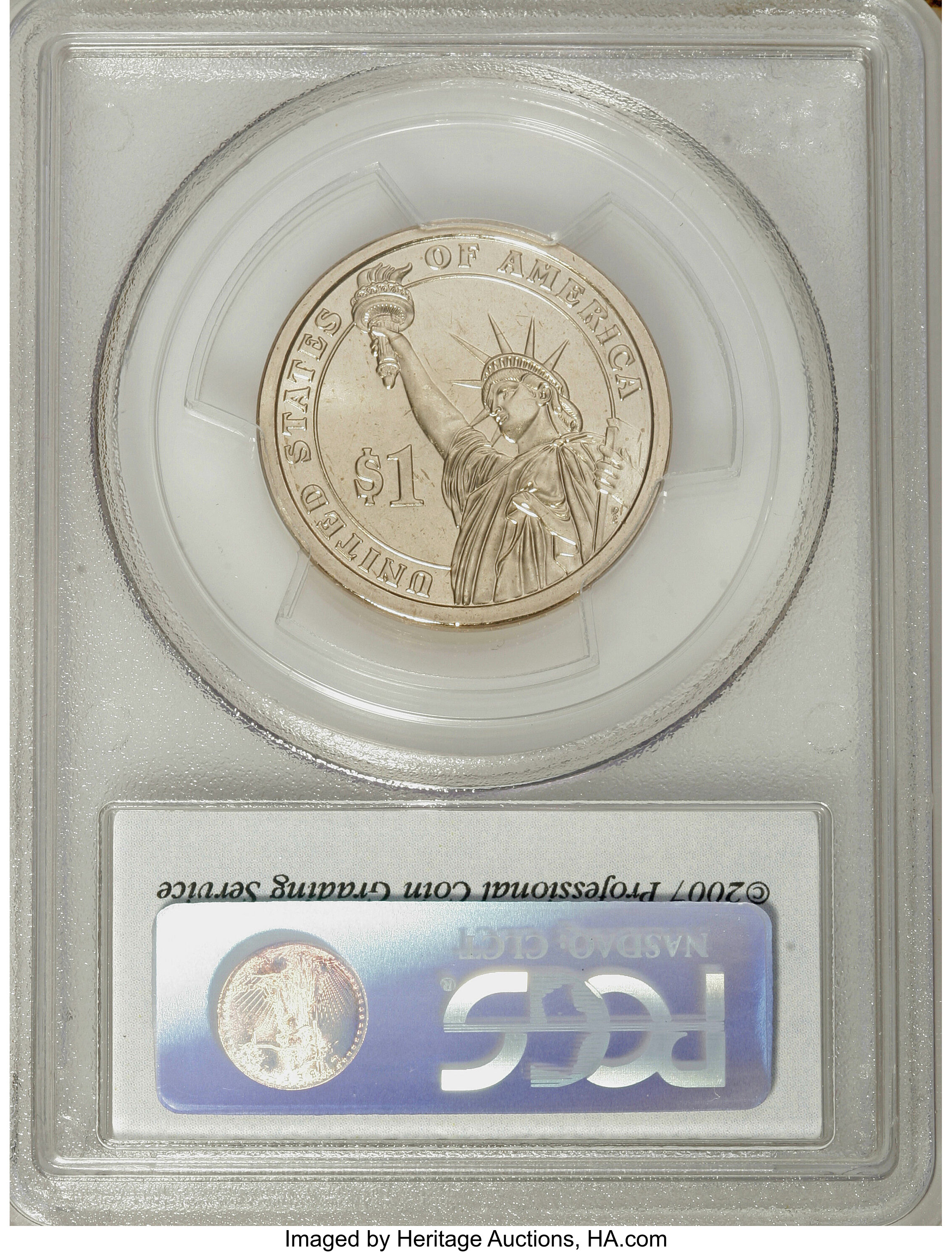 image for: 2007-D $1 Satin Fin, Pos A MS68 PCGS. PCGS Population (505/99). NGC Census: (0/0).   (#390548)...
