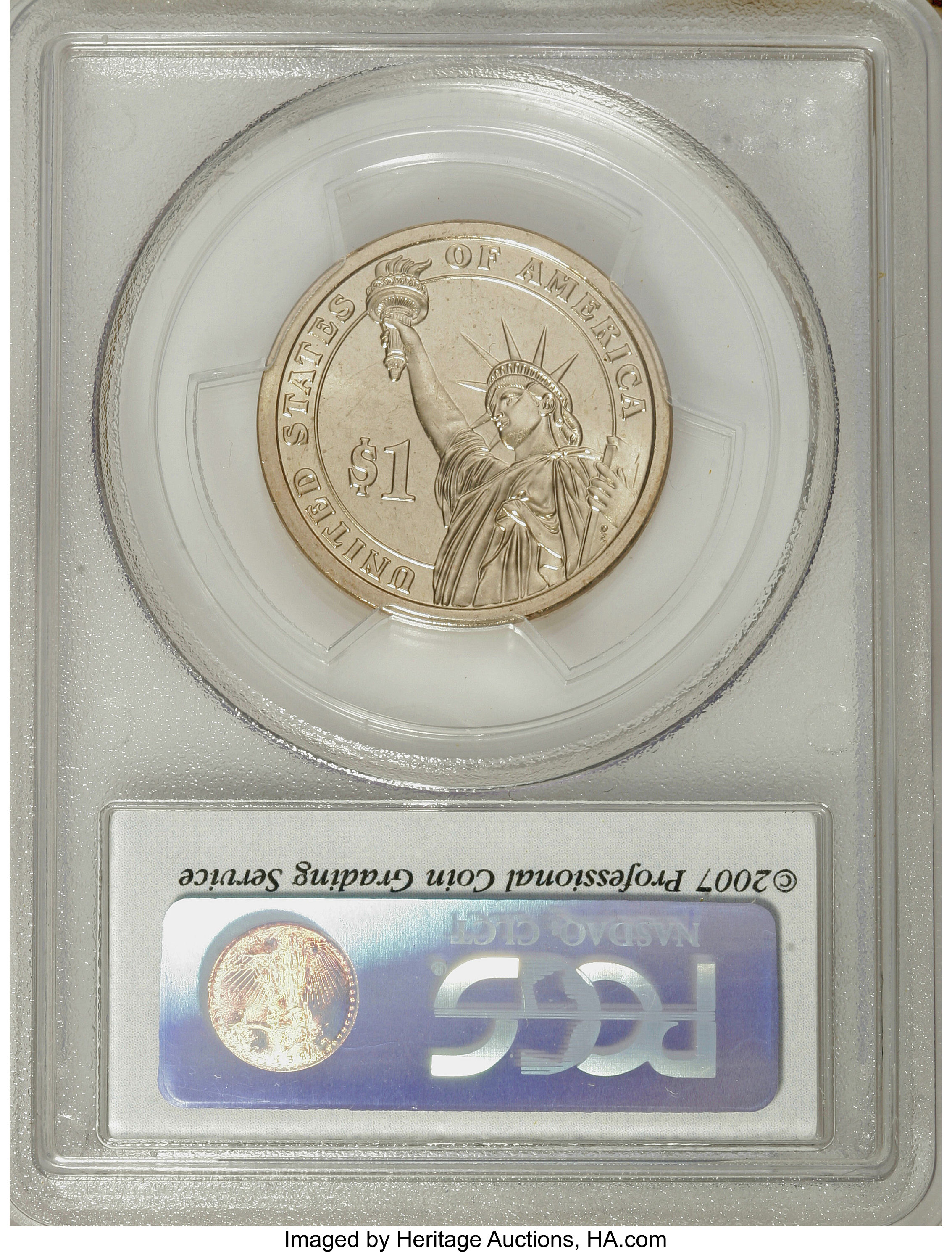 image for: 2007-D $1 Satin Fin, Pos B MS68 PCGS. PCGS Population (477/88). NGC Census: (0/0).   (#390549)...