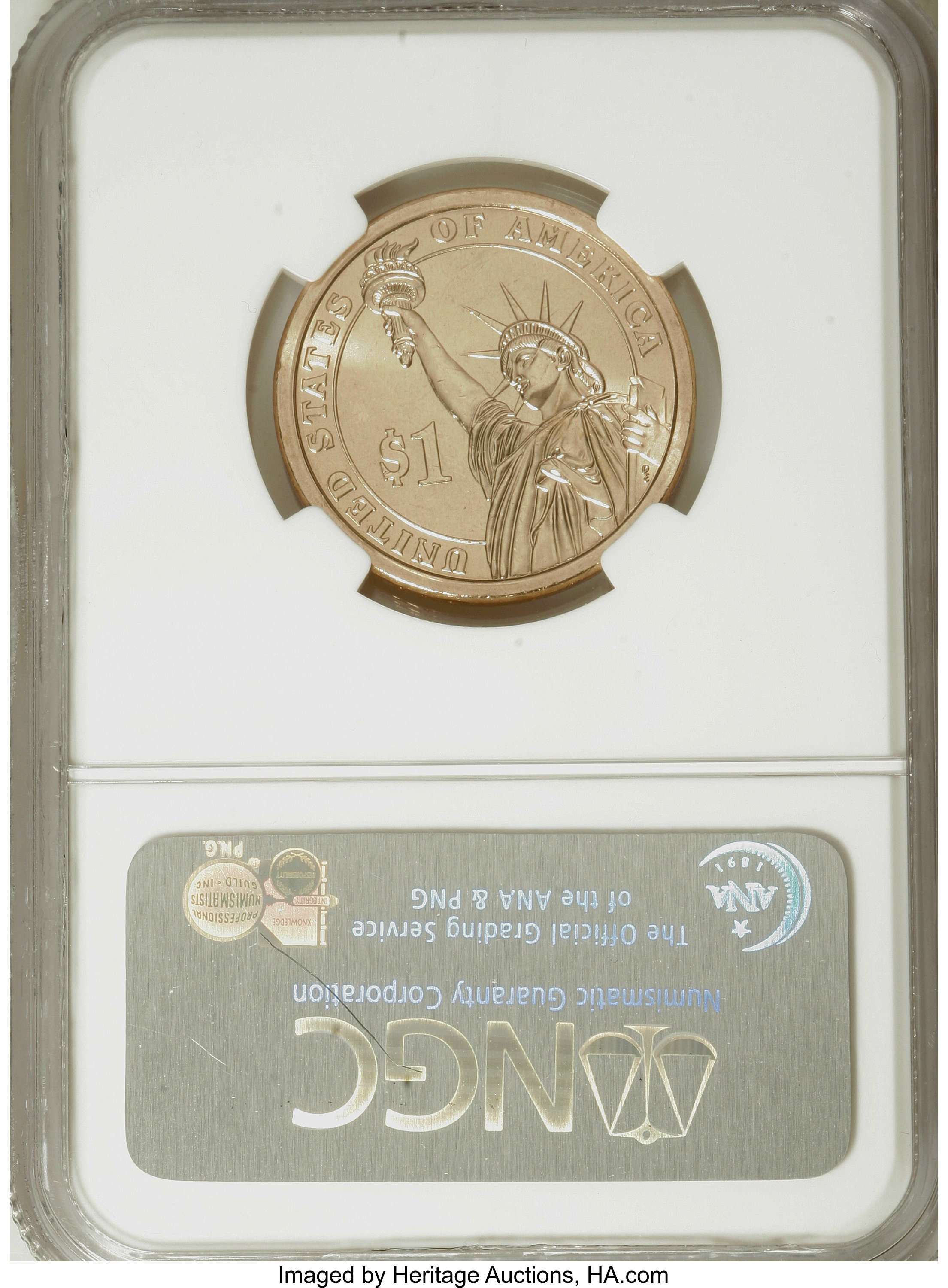 image for: 2007-P $1 John Adams Brilliant UNC, First Day of Issue NGC. NGC Census: (0/0). PCGS Population (0/391).   (#390550)...