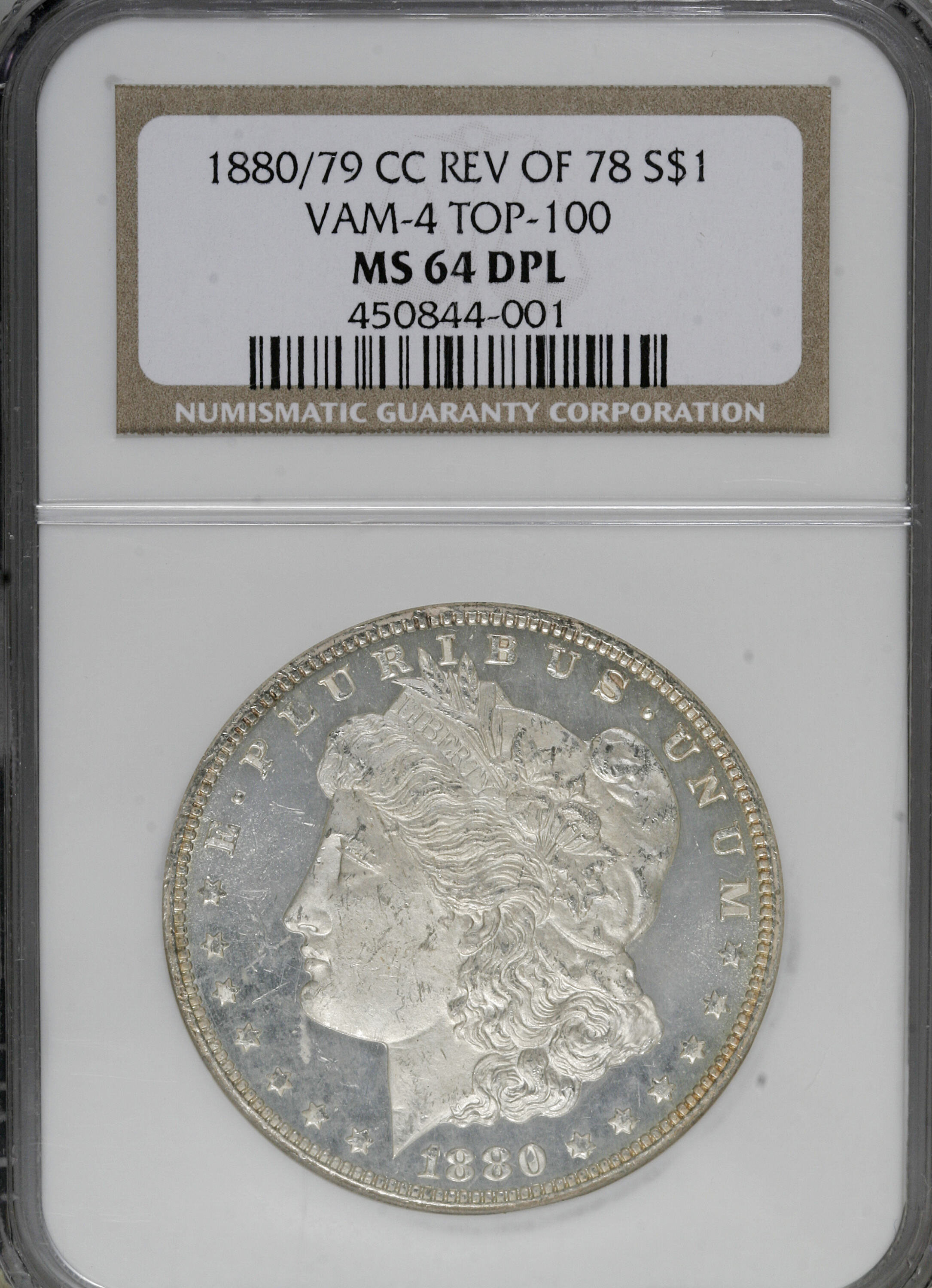 image for: 1880/79-CC $1 Reverse of 1878 MS64 Deep Mirror Prooflike NGC....