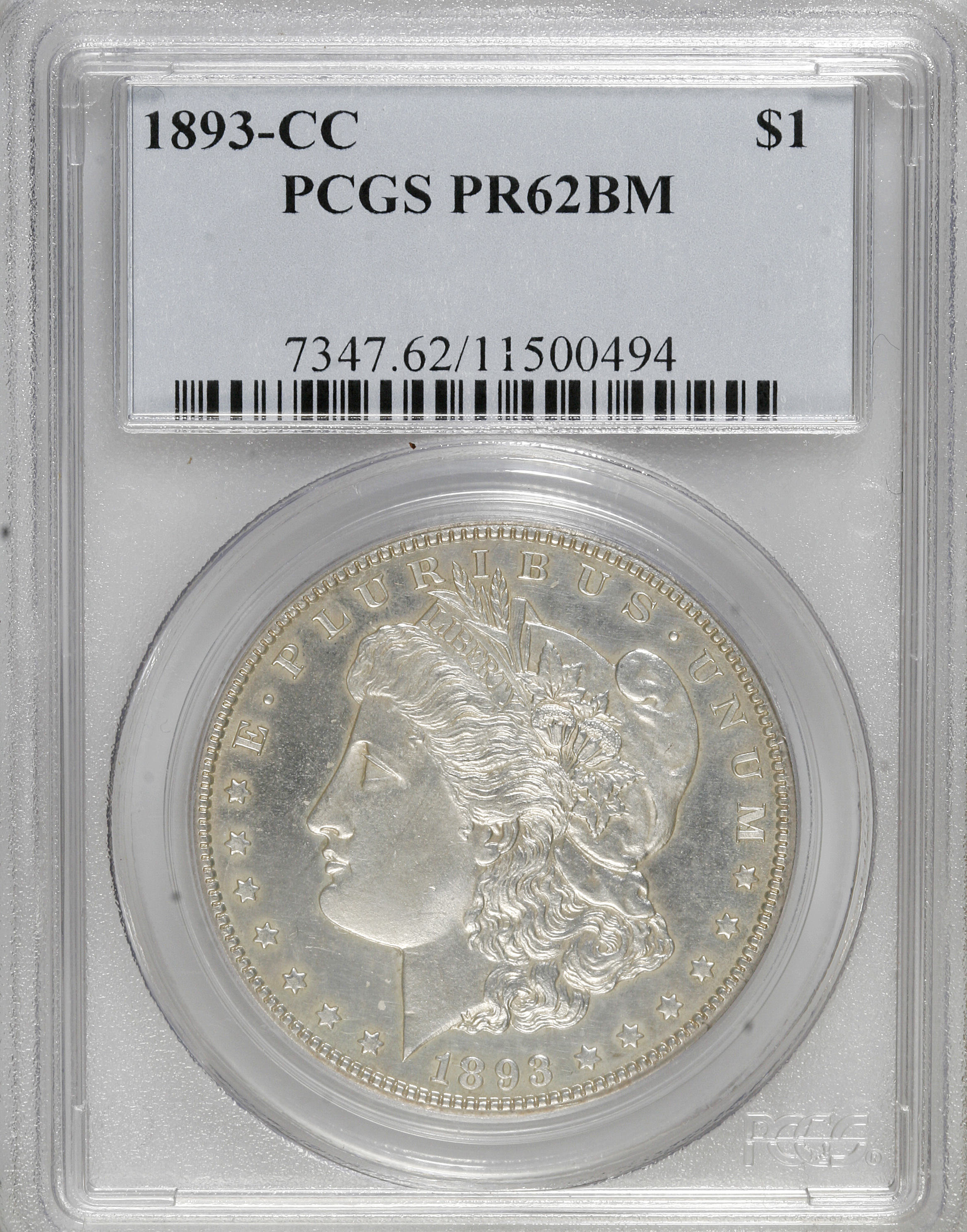 image for: 1893-CC $1 PR62 Branch Mint PCGS....