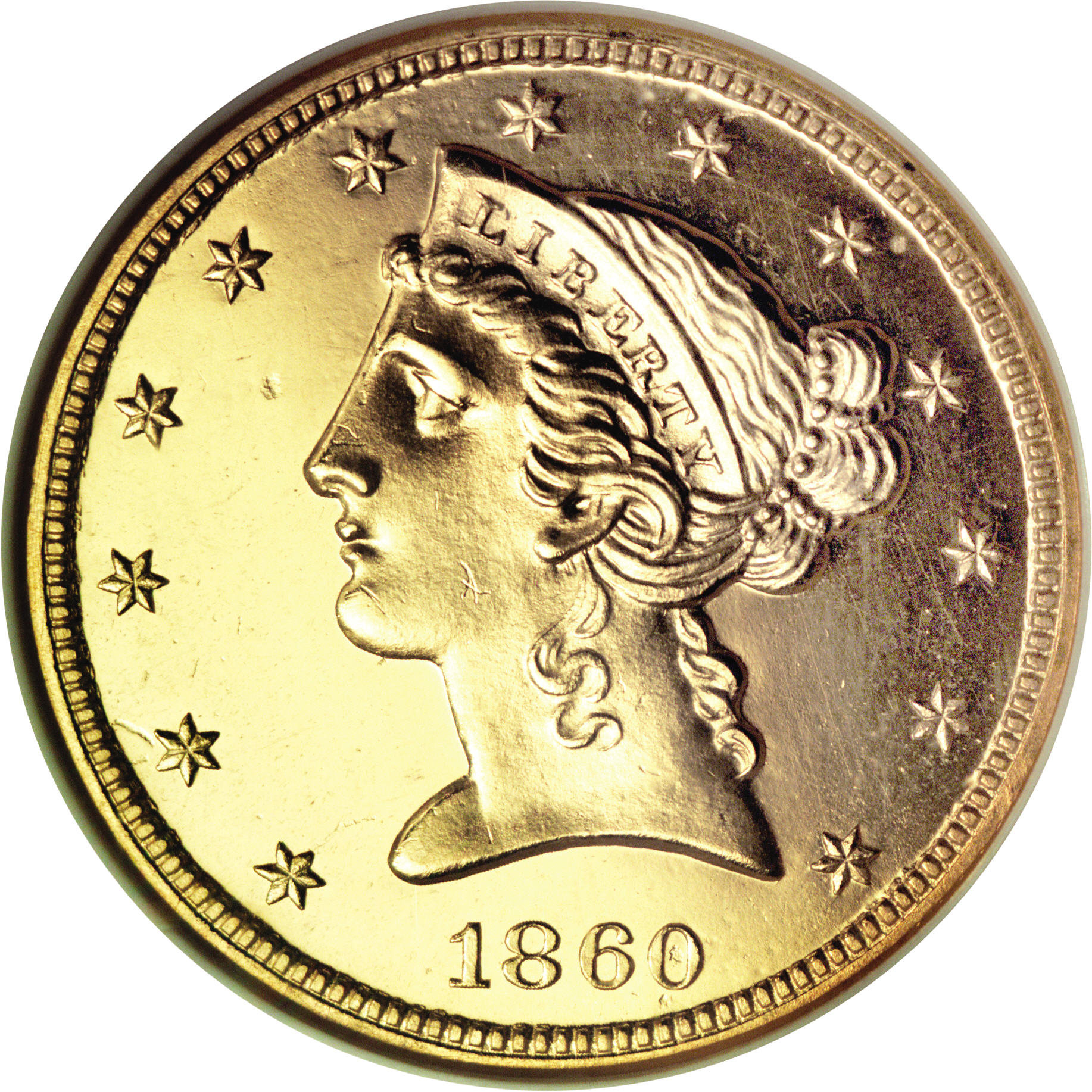 image for: 1860 $5 PR66 Cameo NGC....