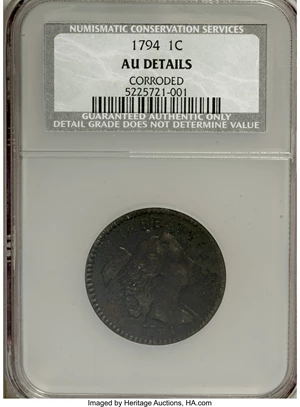 image for: 1794 1C Head of 1794, S-43, B-32, R.2--Corroded--NCS. AU Details....