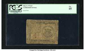 image for: Continental Currency May 9, 1776 $1 PCGS Fine 15....