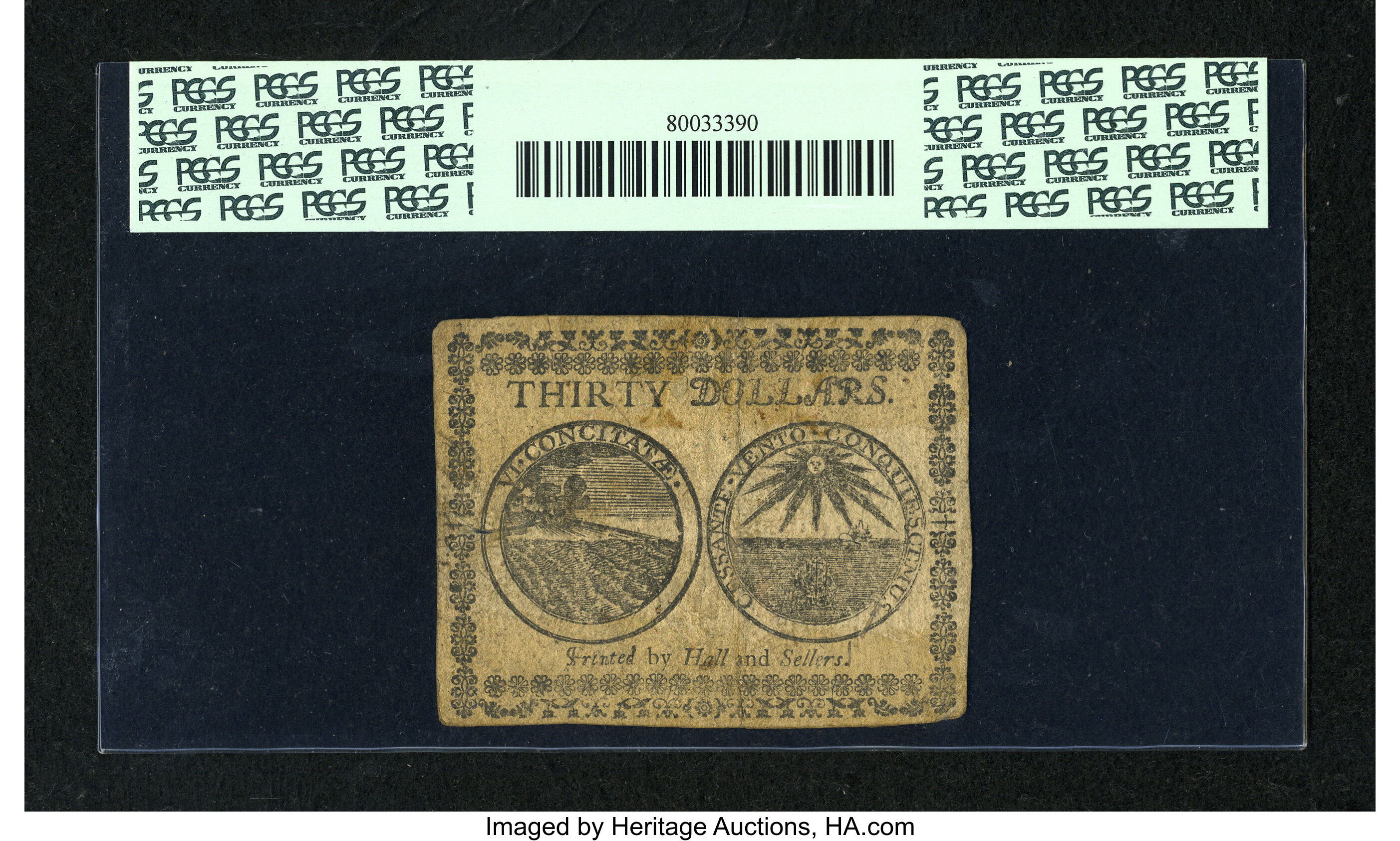 image for: Continental Currency February 26, 1777 $30 PCGS Very Fine 20....