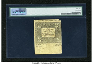image for: Connecticut June 7, 1776 2s/6d PMG About Uncirculated 55....