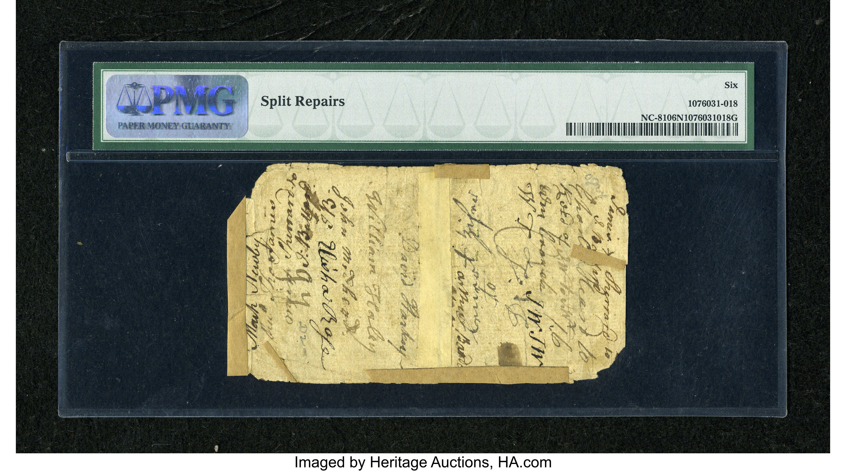 image for: North Carolina March 9, 1754 30s PMG Good Net 6....