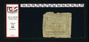 image for: North Carolina July 14, 1760 30s PCGS Apparent Good 06....
