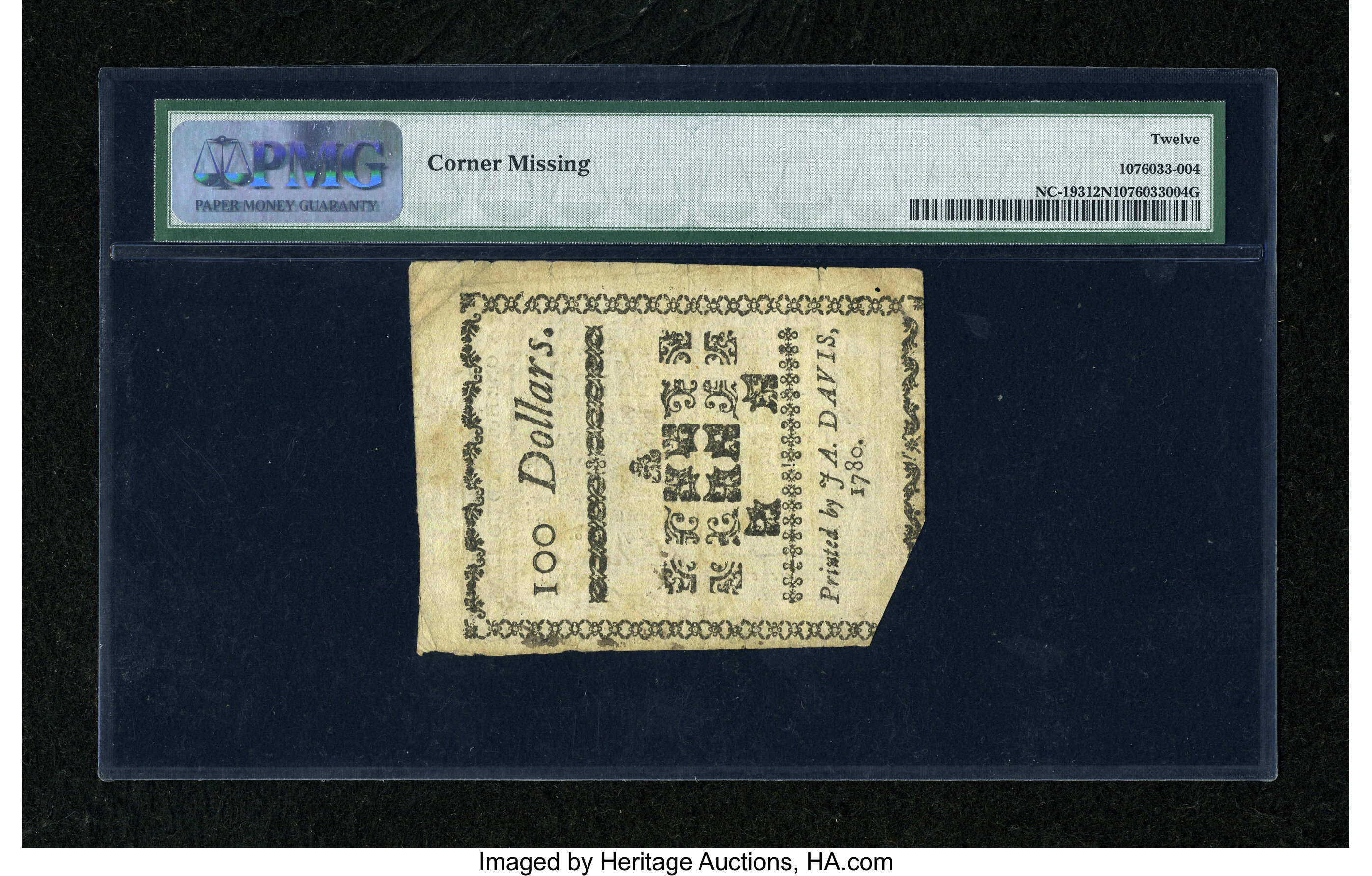 image for: North Carolina May 10, 1780 $100 PMG Fine Net 12....