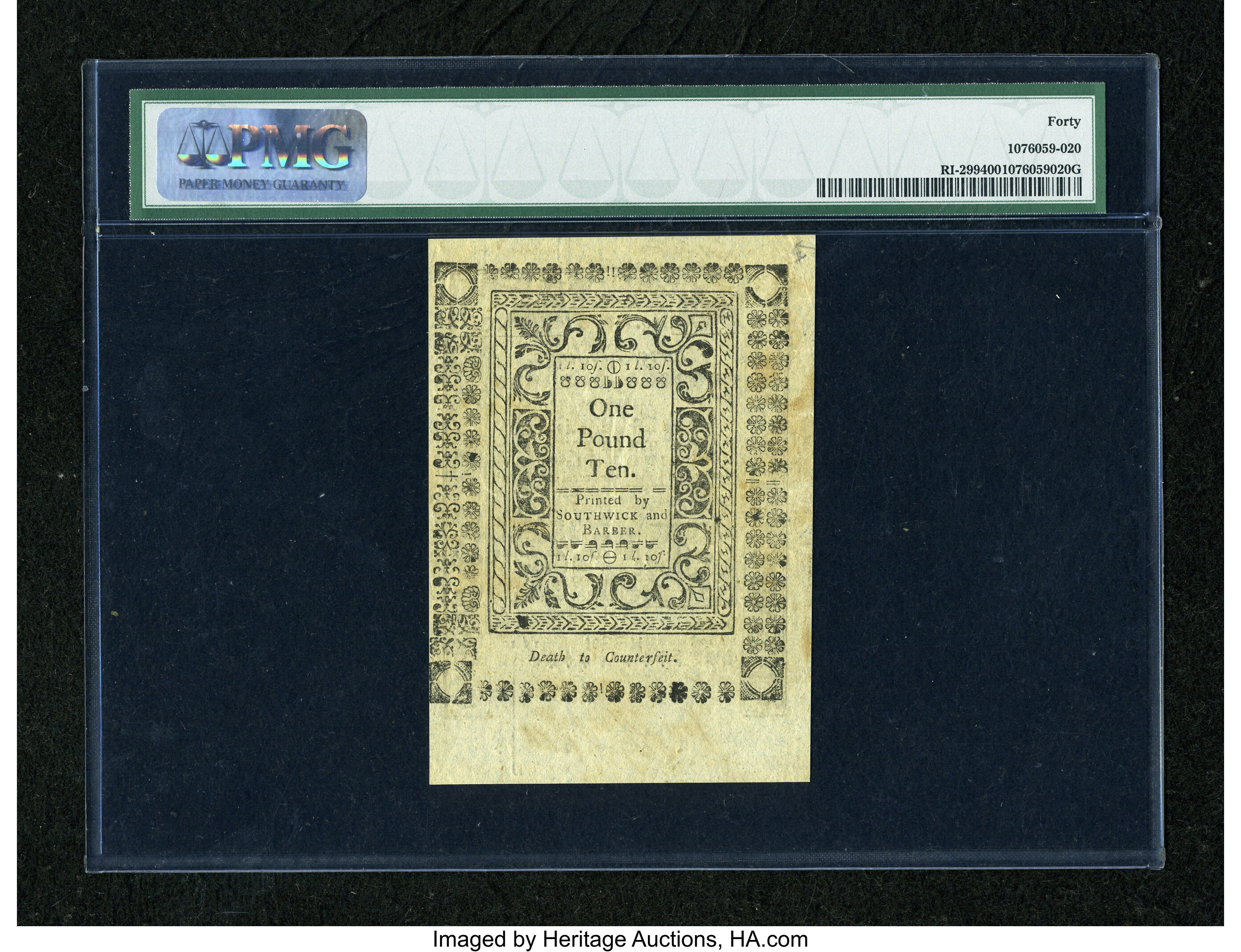 image for: Rhode Island May 1786 30s PMG Extremely Fine 40....
