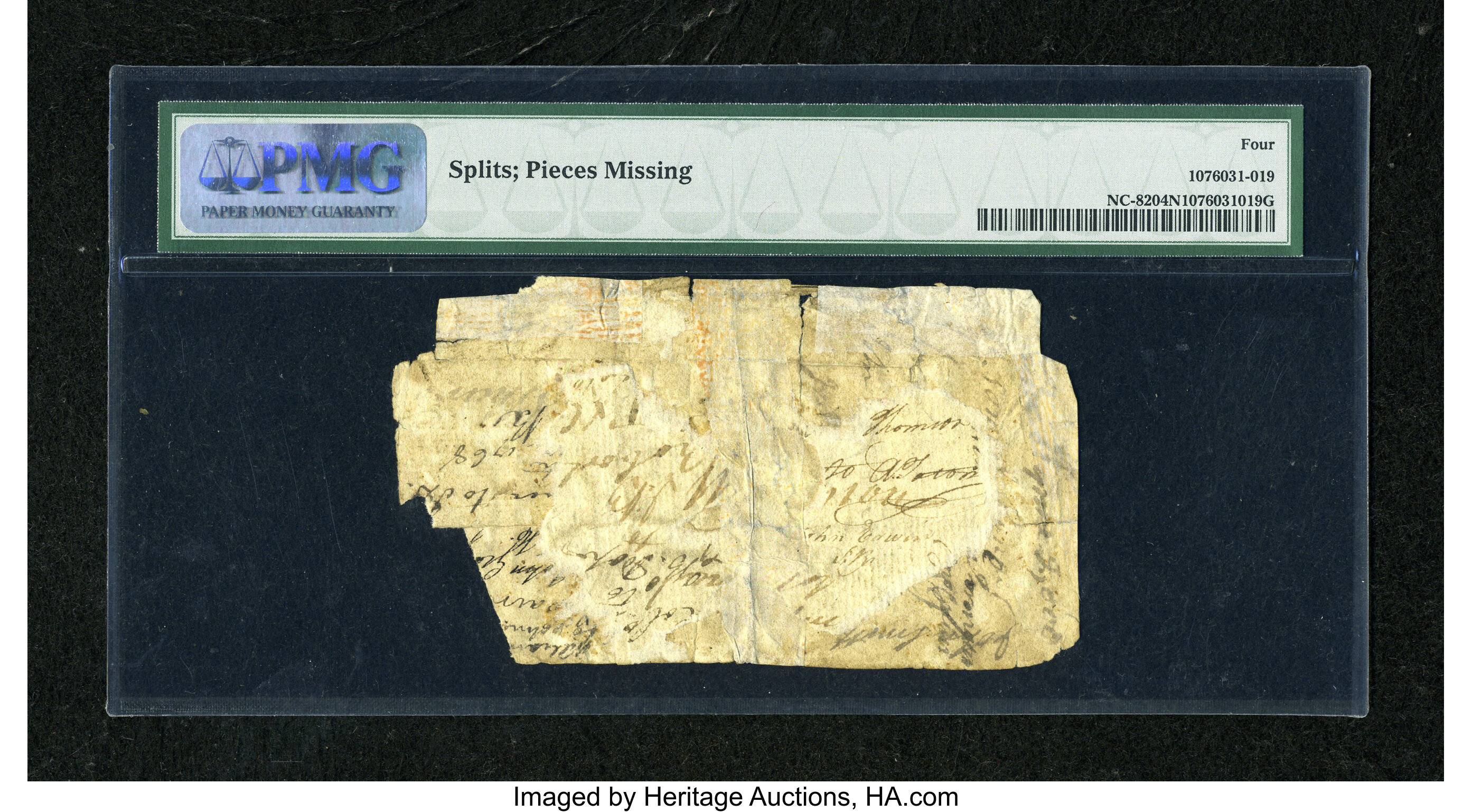 image for: North Carolina March 9, 1754 40s PMG Good Net 4....