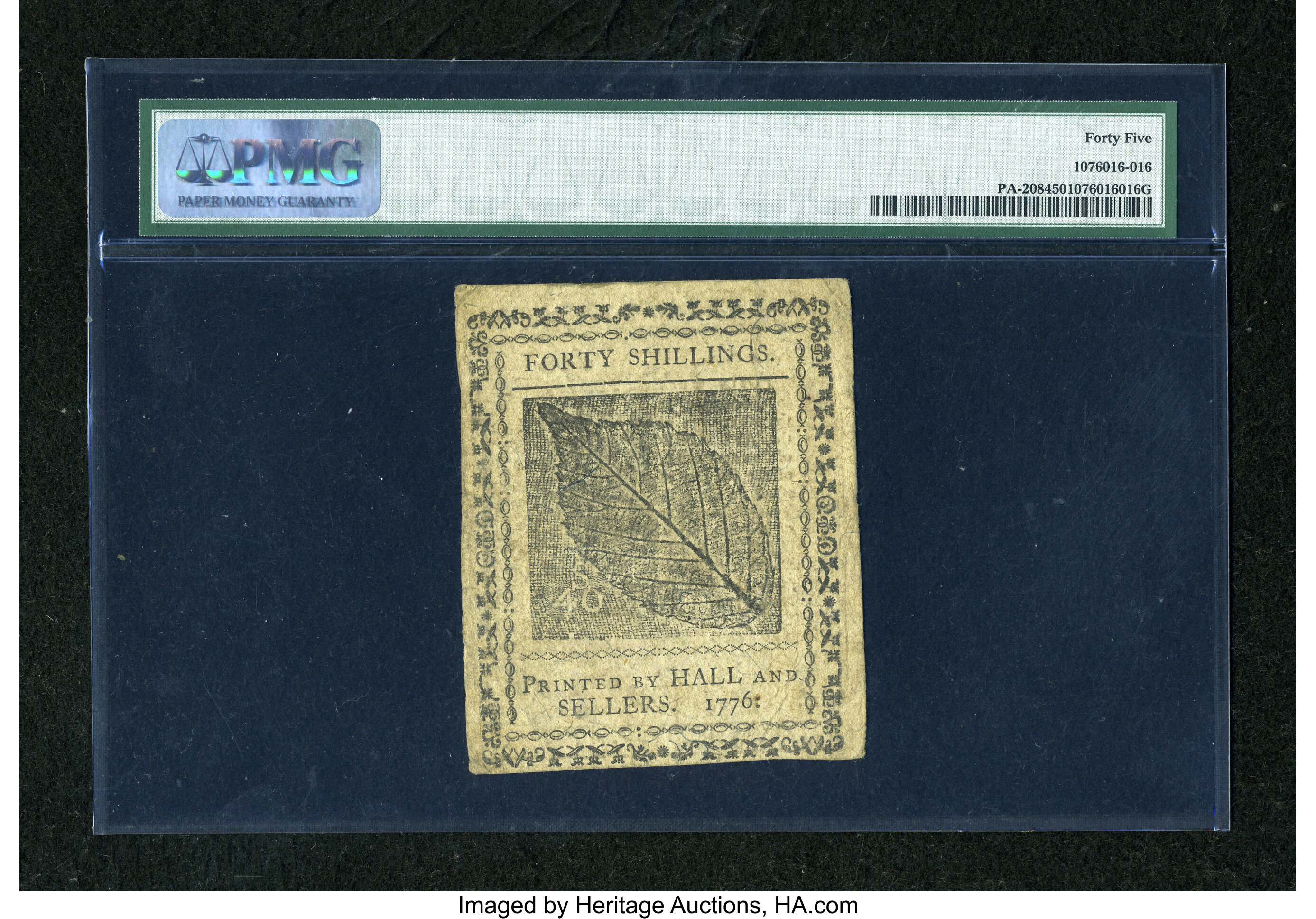 image for: Pennsylvania April 25, 1776 40s PMG Choice Extremely Fine 45....