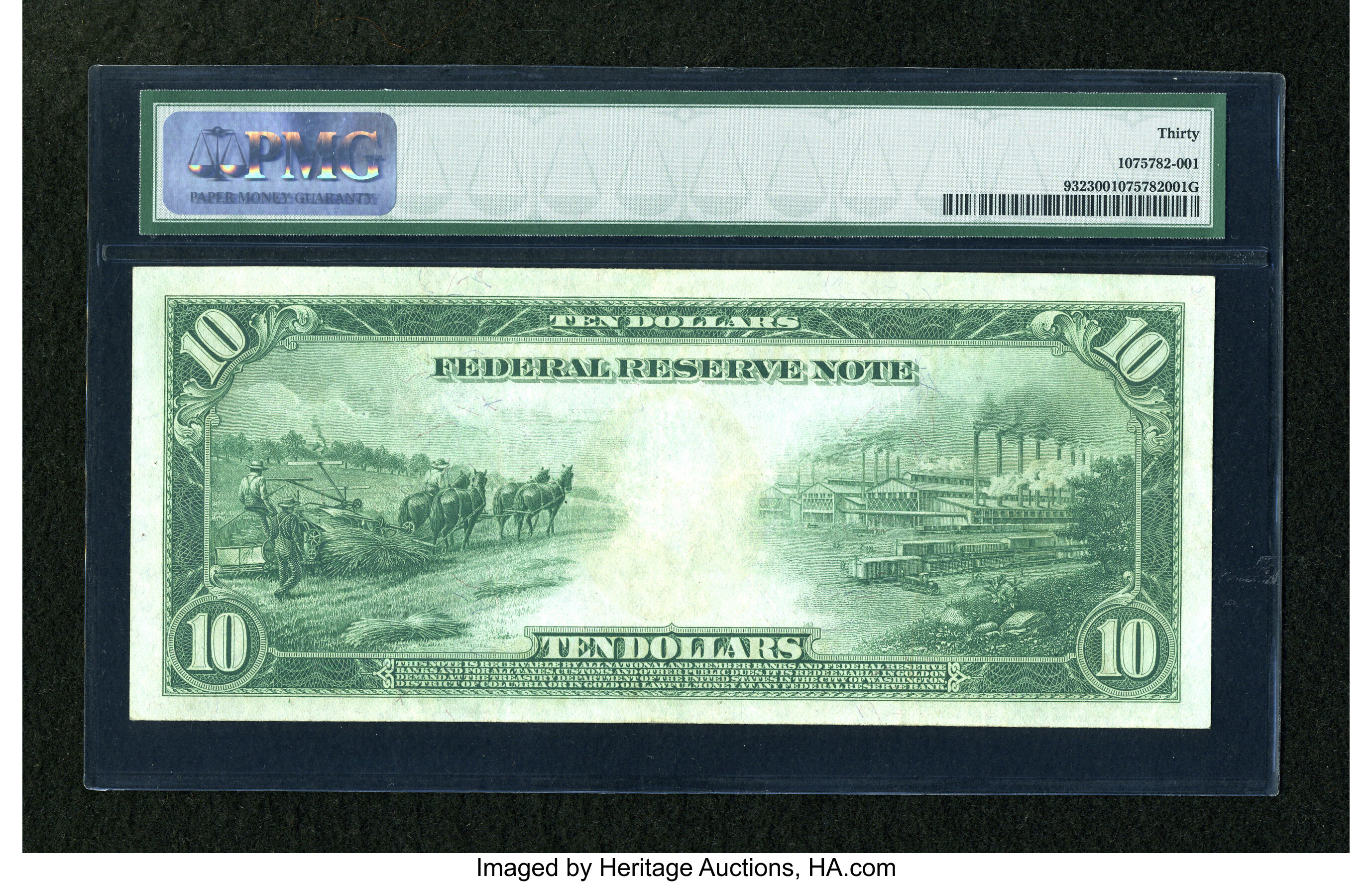 image for: Fr. 932 $10 1914 Federal Reserve Note PMG Very Fine 30....