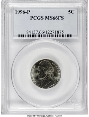 image for: 1996-P 5C MS66 Full Steps PCGS. PCGS Population (167/26). NGC Census: (2/0). (#84137)...