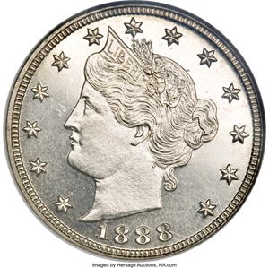 image for: 1888 5C PR66 Cameo NGC....