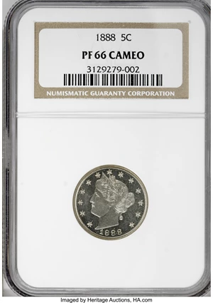 image for: 1888 5C PR66 Cameo NGC....