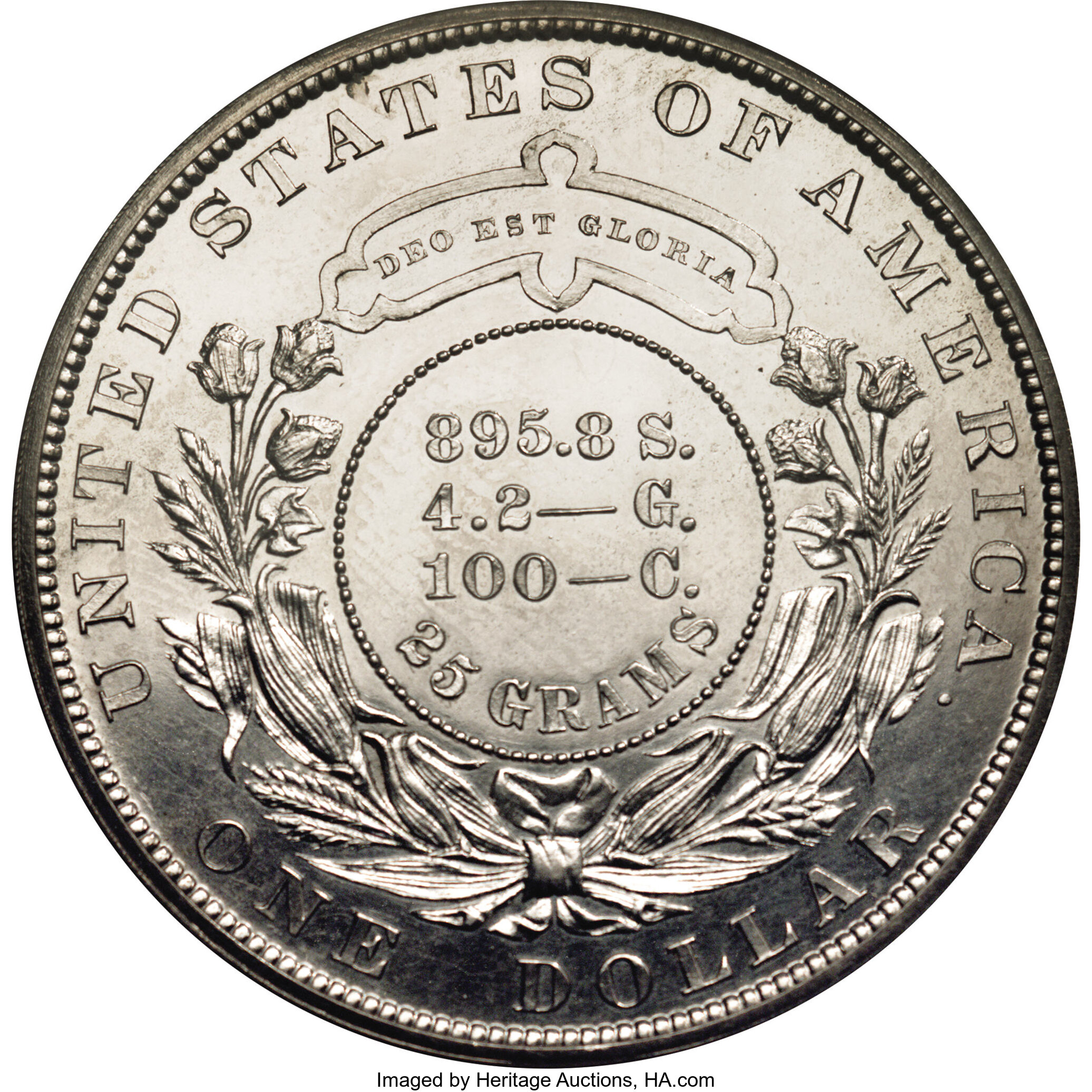 image for: 1879 $1 Metric Dollar, Judd-1618, Pollock-1813, R.5--Improperly Cleaned--NCS. Proof....