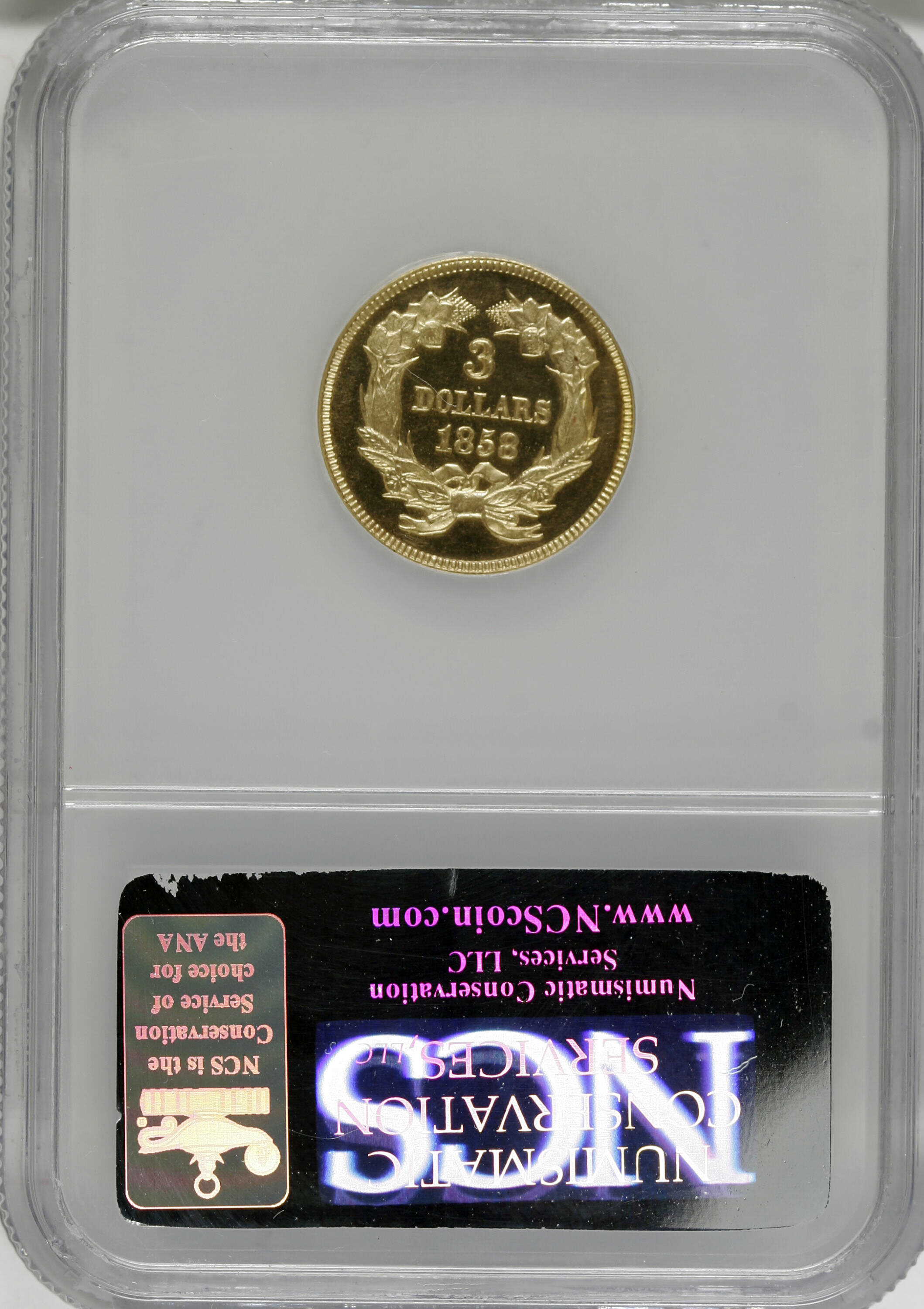 image for: 1858 $3 --Altered Surfaces--NCS. Proof....