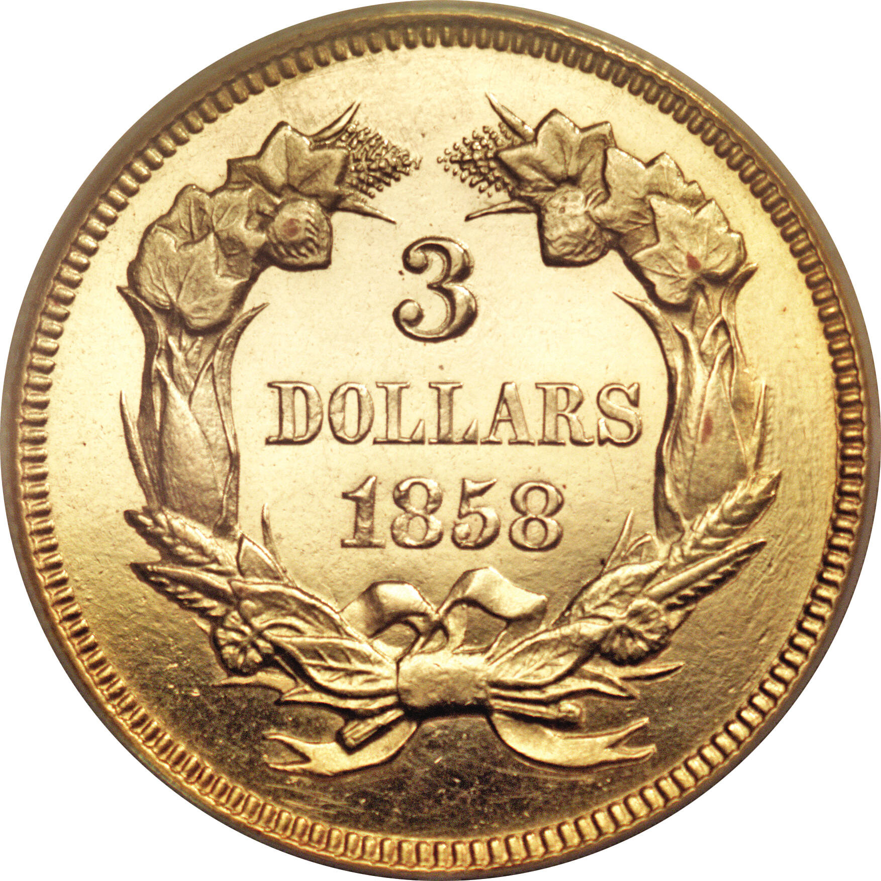 image for: 1858 $3 --Altered Surfaces--NCS. Proof....