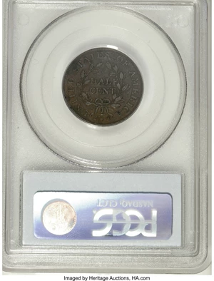 image for: 1804 1/2 C Spiked Chin VF35 PCGS. C-5, B-4, R.2. PCGS Population (1/0). Numismedia Wsl. Price for NGC/PCGS coin in VF35: $2...