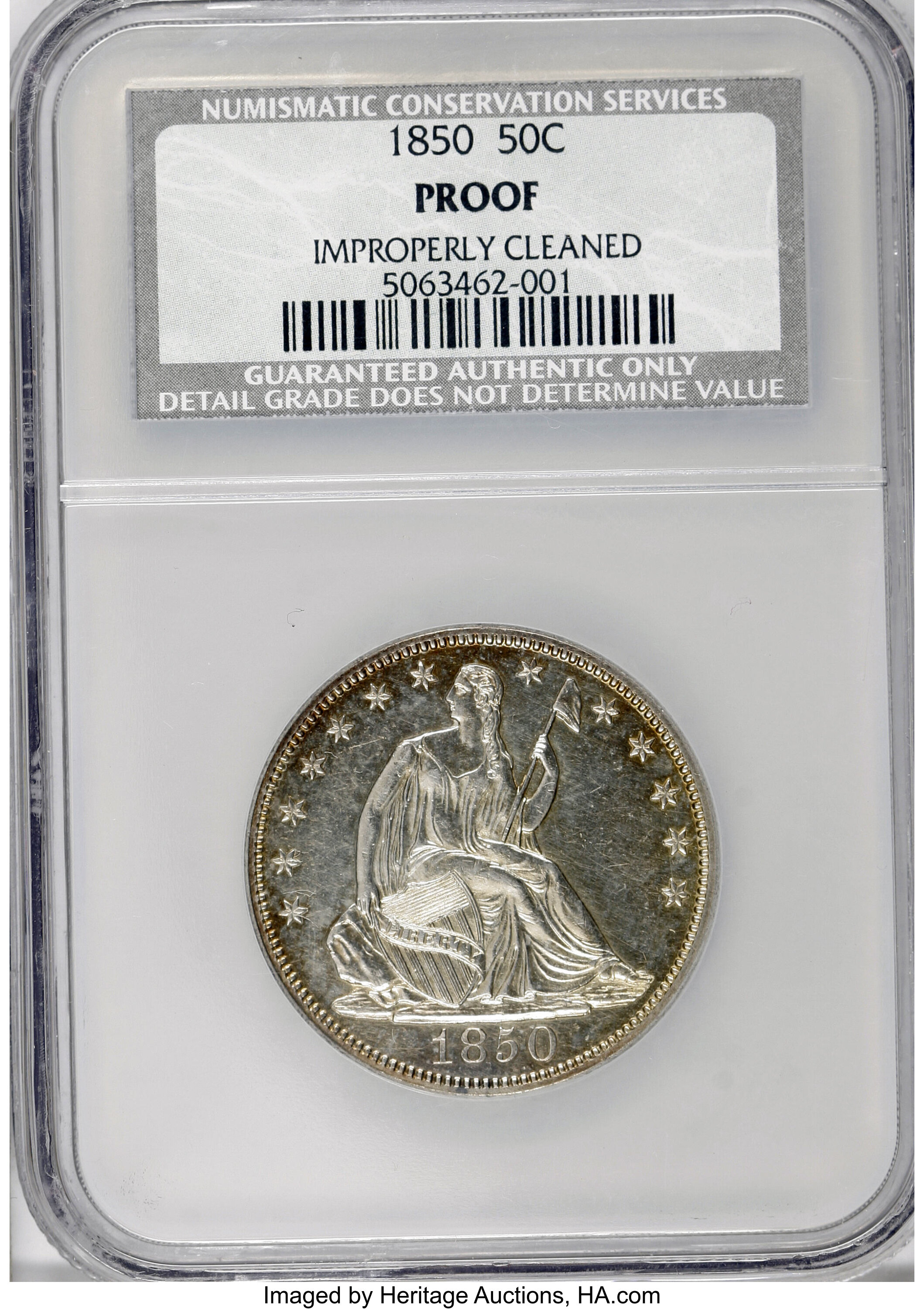 image for: 1850 50C --Improperly Cleaned--NCS. Proof....