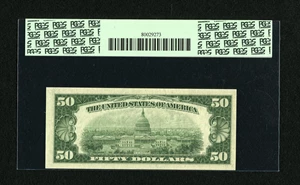 image for: Fr. 2111-B $50 1950D Federal Reserve Note. PCGS Very Choice New 64PPQ....