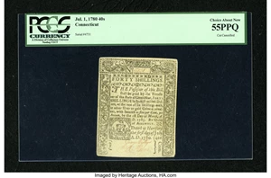 image for: Connecticut July 1, 1780 40s PCGS Choice About New 55PPQ....