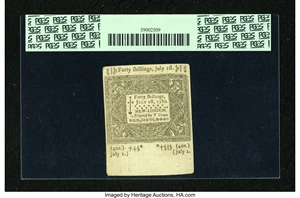 image for: Connecticut July 1, 1780 40s PCGS Choice About New 55PPQ....