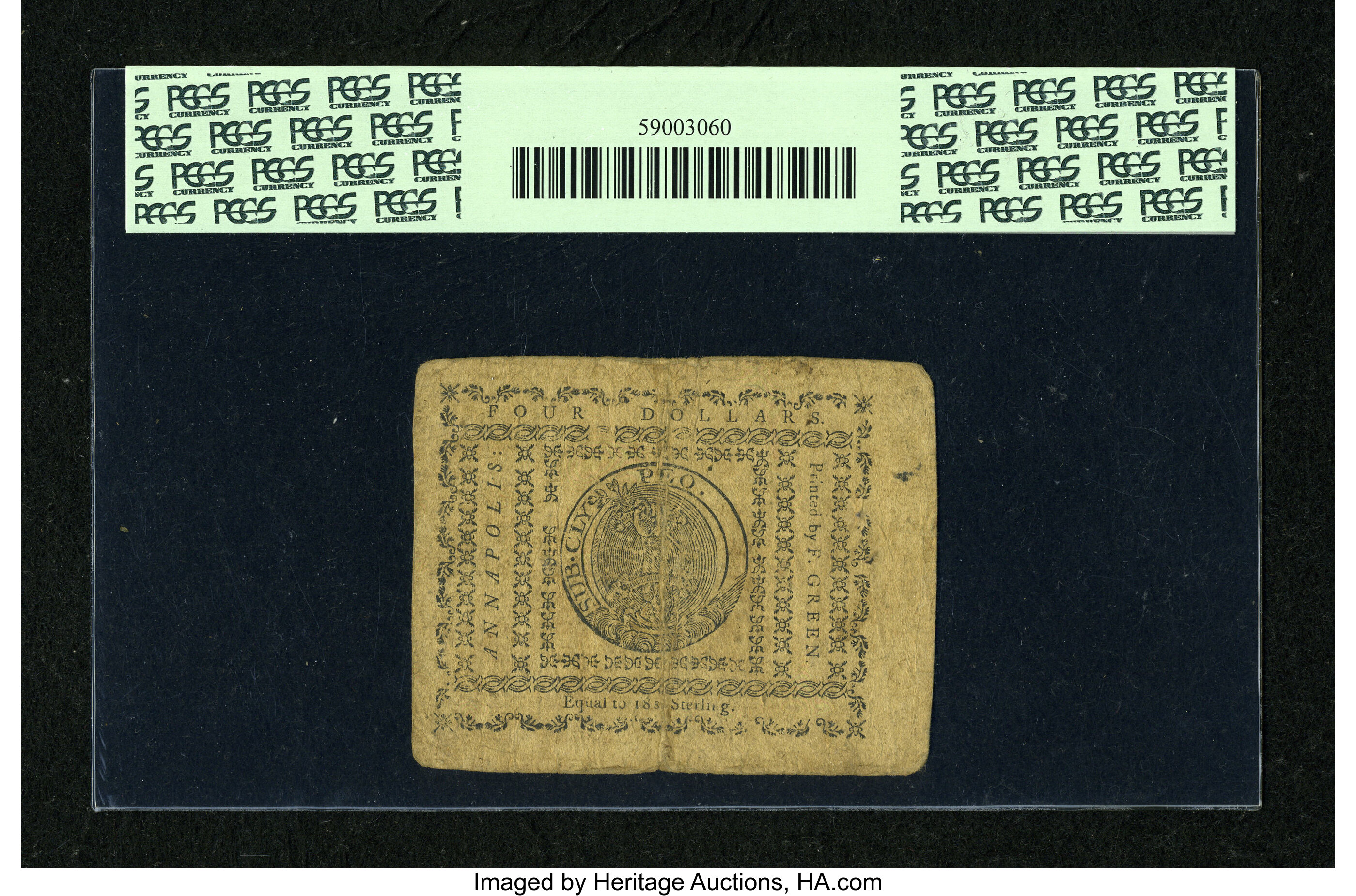 image for: Maryland December 7, 1775 $4 PCGS Fine 15....